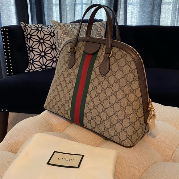 ✨SOLD!✨NEW✨GUCCI✨GG GUCCISSIMA SUPREME& LEATHER DOME BAG - Picture 7 of 15